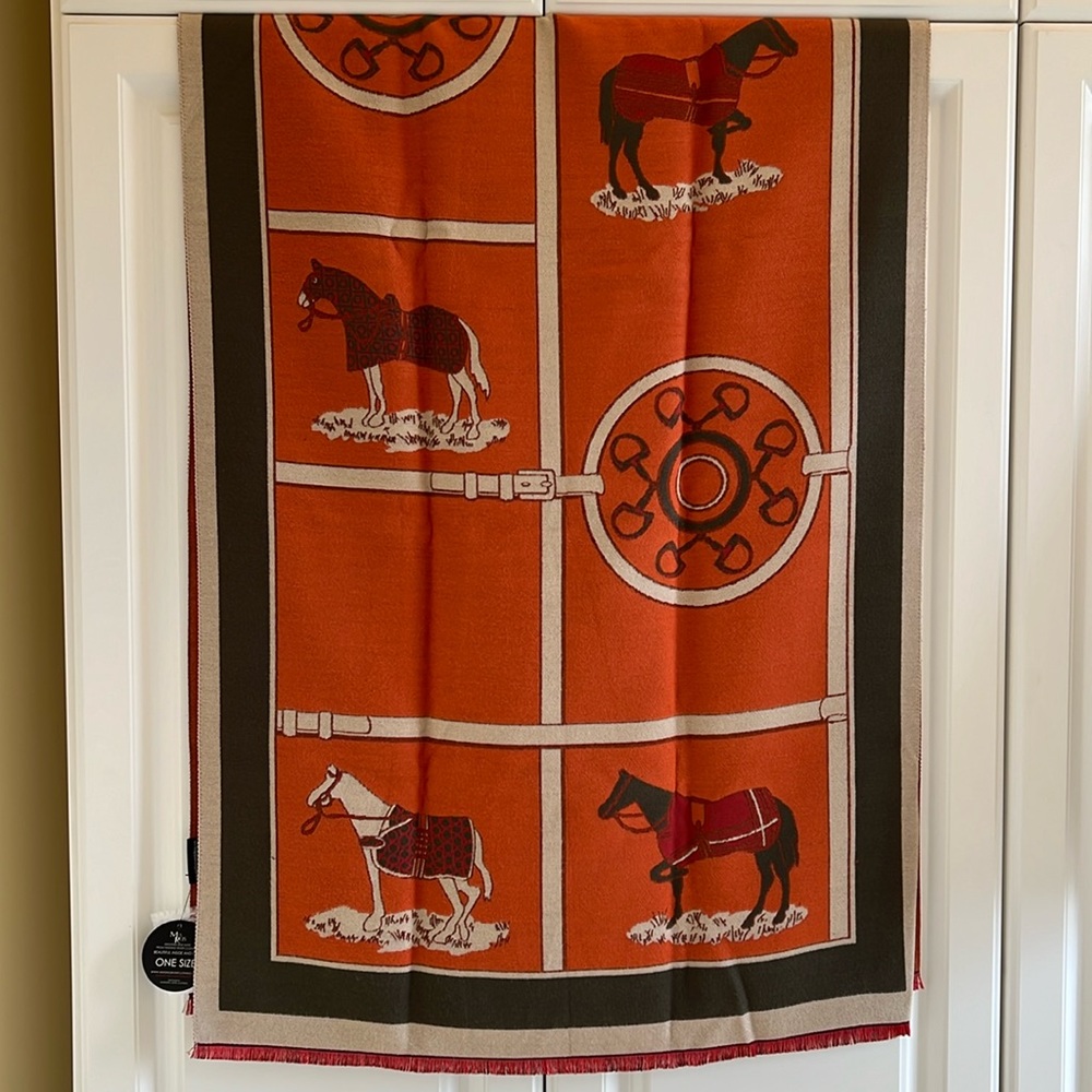Equestrian style pashmina scarf Mia Reis from Winding River Clothing